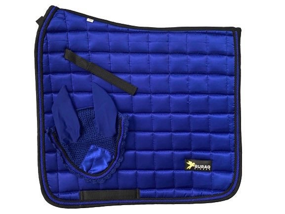 Luxury Hand stitched All Purpose Saddle Pad sets in Satin Fabric Matching Pad Bonnet with Brushing boots