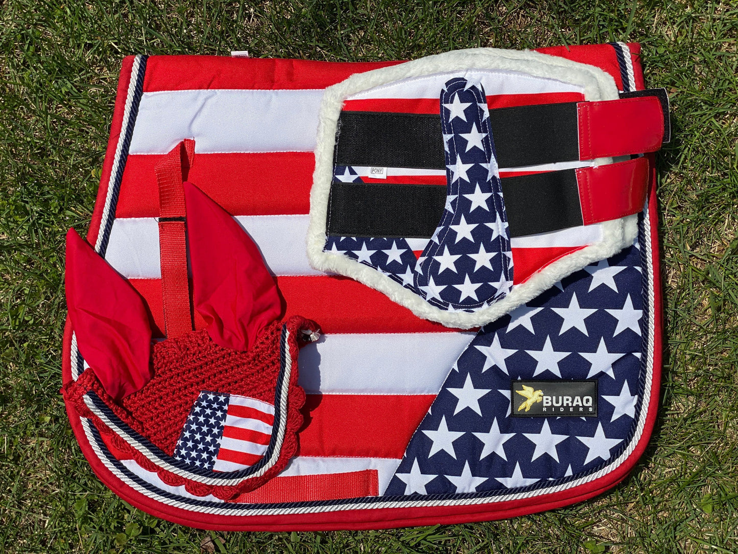 All Purpose US Flag 4th of July Special Saddle Pads in Dressage Jump & Close Cut