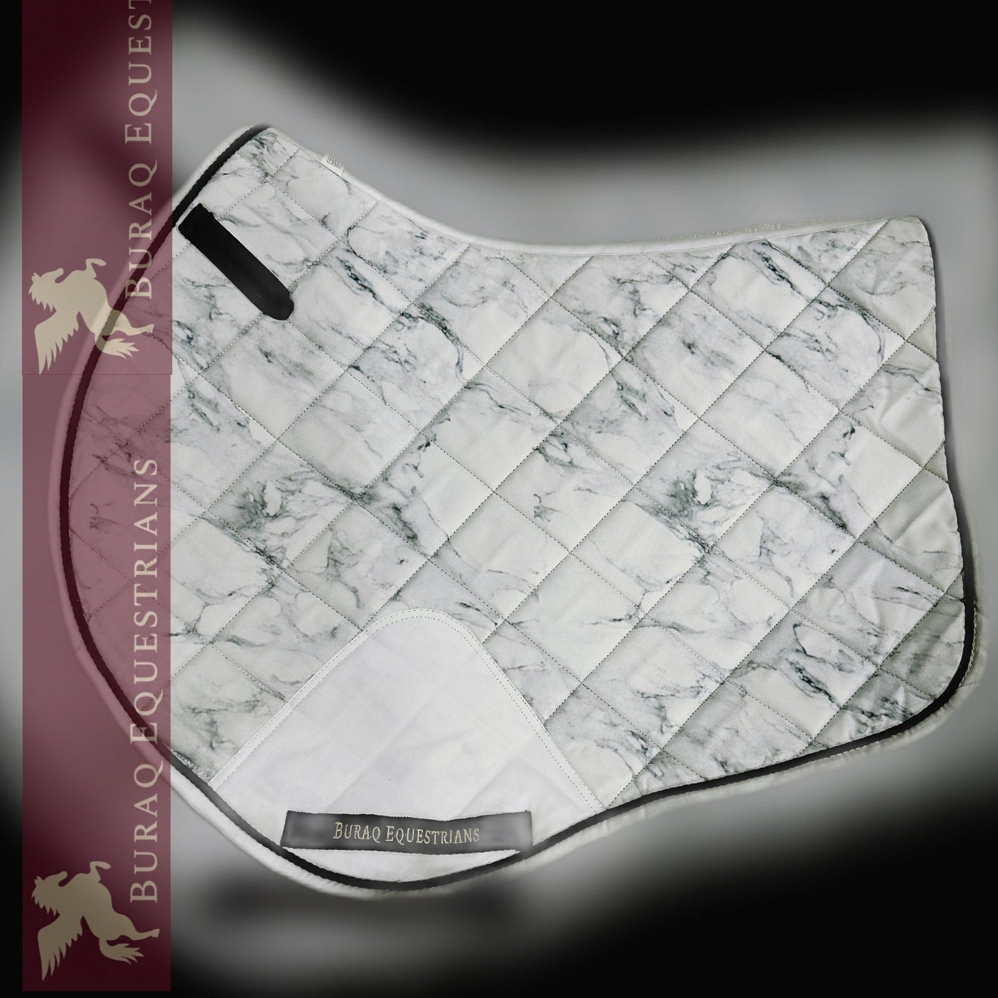 Marble Design Saddle Pad Sets Equestrian English Saddle Pads with Matchy Ear Bonnet Brushing boots for Horses & Mini Shetlands